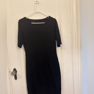 Black 3/4 Sleeve Mini Dress in Black, Size 10